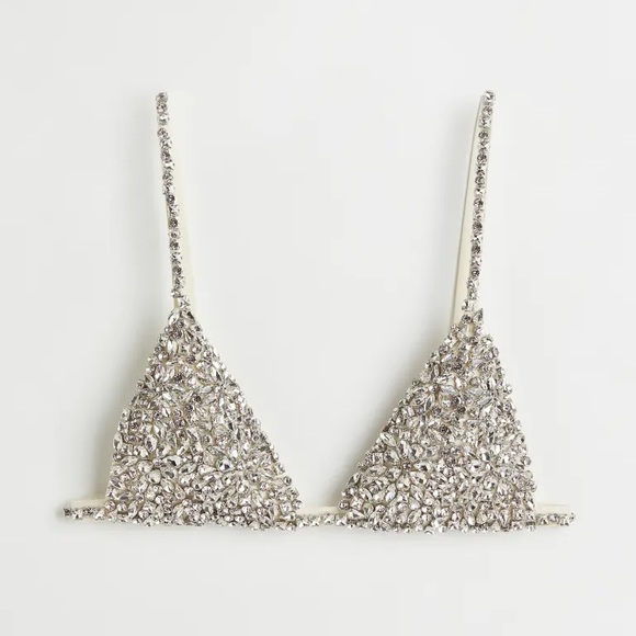 ISO Looking H&M Rhinestone Detail Top size S - Picture 2 of 3